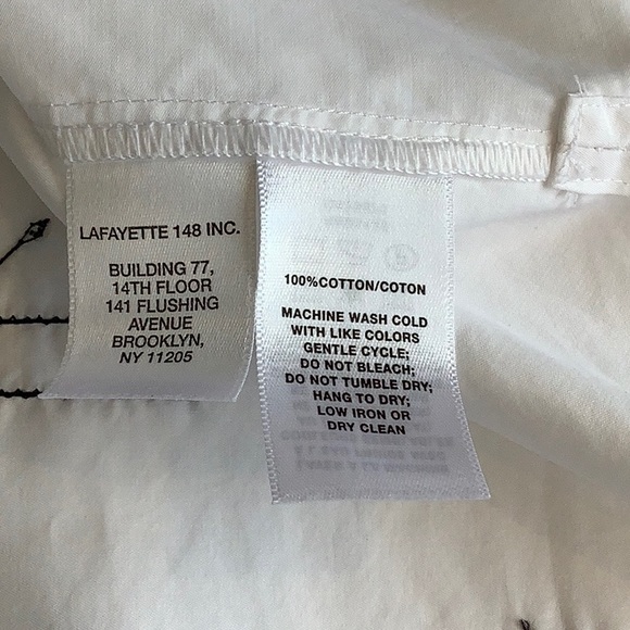 Lafayette 148 New York White with Black Design Tunic - Picture 10 of 11